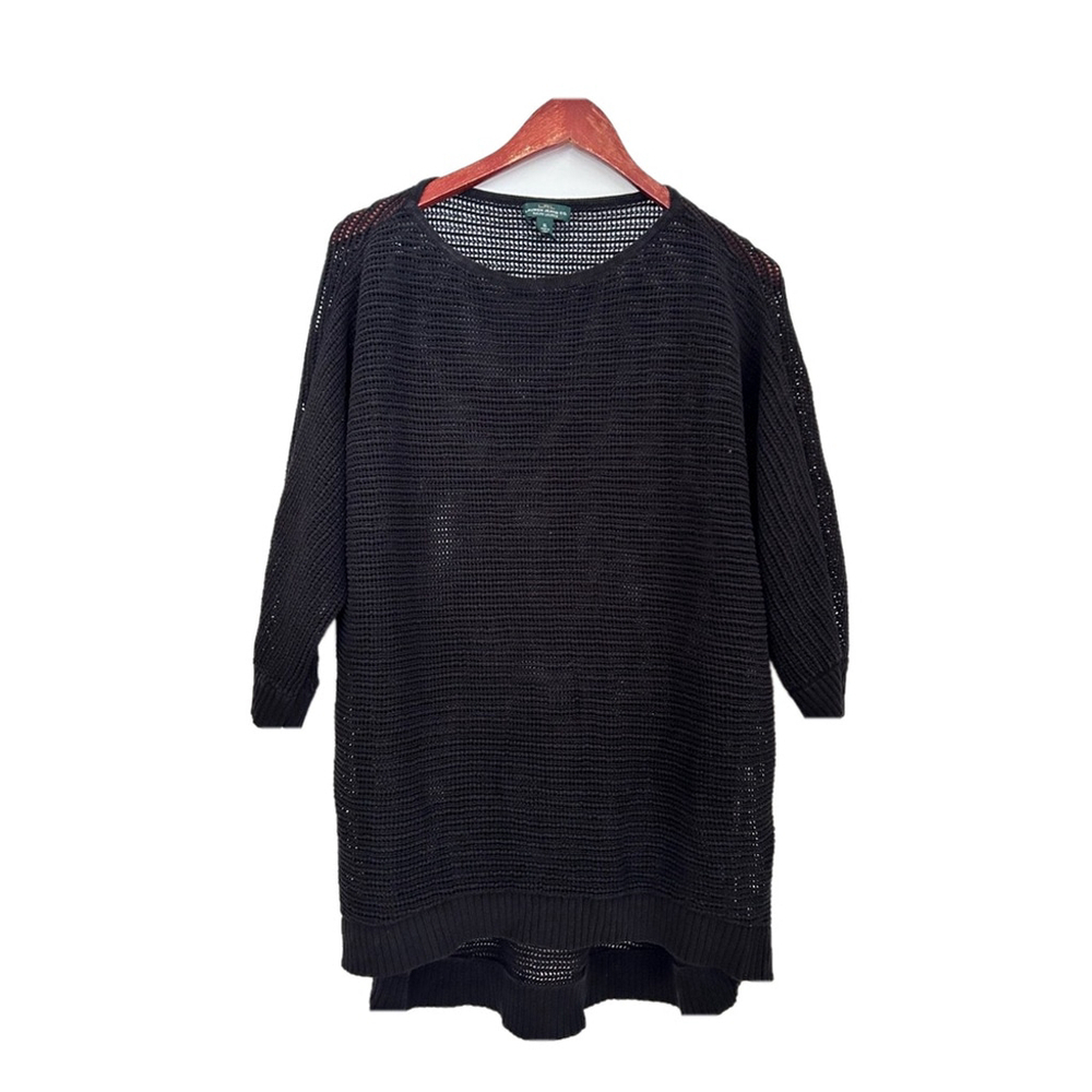 LRL Ralph Lauren Jeans Womens Black Linen
Blend open knit Pullover Sweater xl